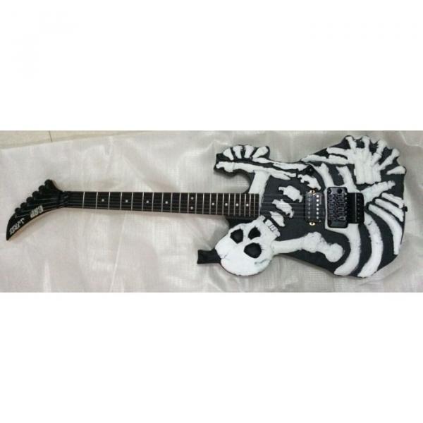 Custom Shop Skull Dark Emo Carved Electric Guitar #5 image