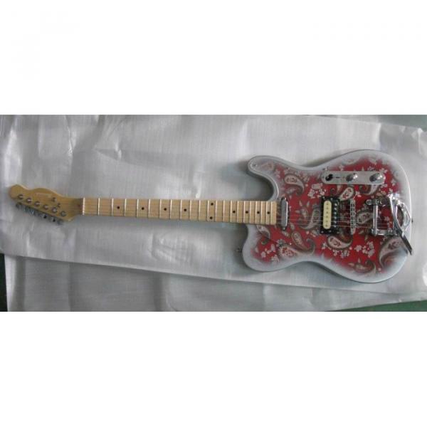 Custom Shop Silver Red 1969 Reissue Paisley Telecaster Electric Guitar Floral #3 image