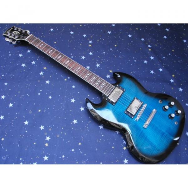 Custom Shop SG Tiger Blue Patent Electric Guitar #1 image
