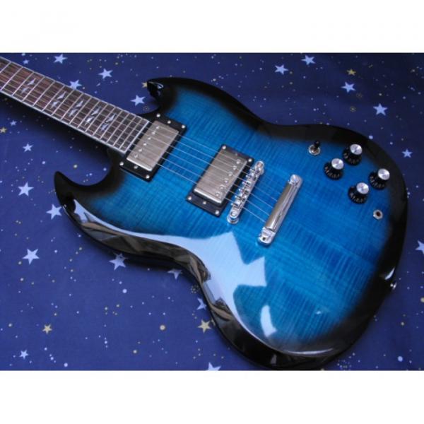 Custom Shop SG Tiger Blue Patent Electric Guitar #3 image