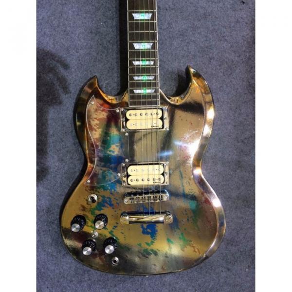 Custom Shop SG Relic LED Light Fretboard Electric Guitar Left Handed #3 image