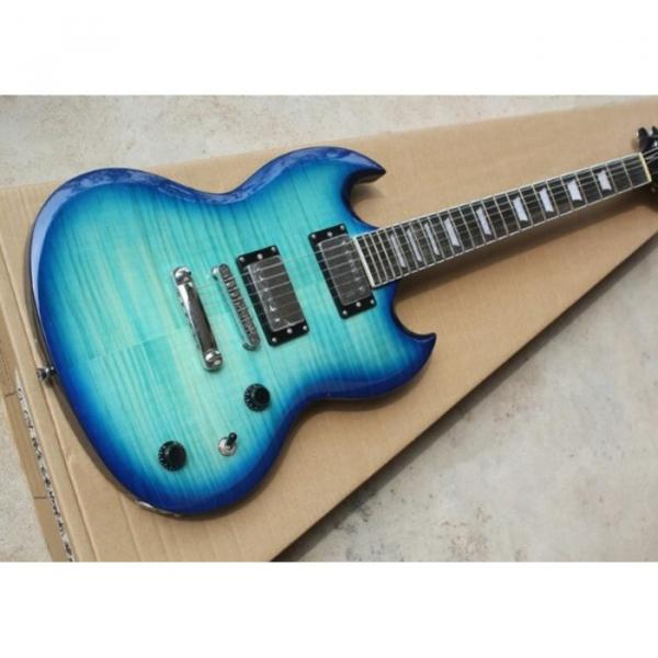 Custom Shop SG Blue Tiger Maple 6 String Electric Guitar #4 image