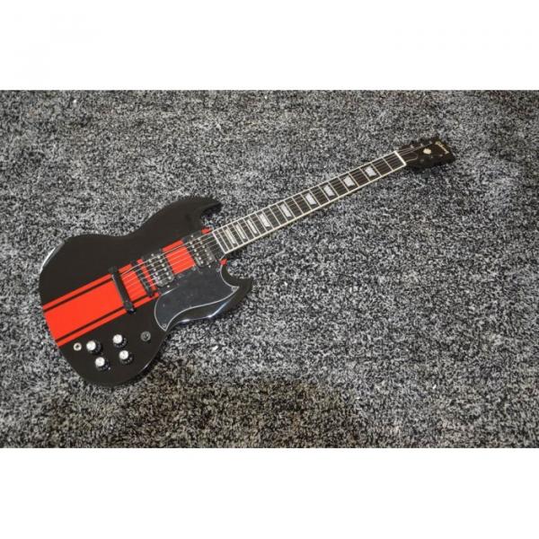 Custom Shop SG Black Red Stripe Electric Guitar #1 image