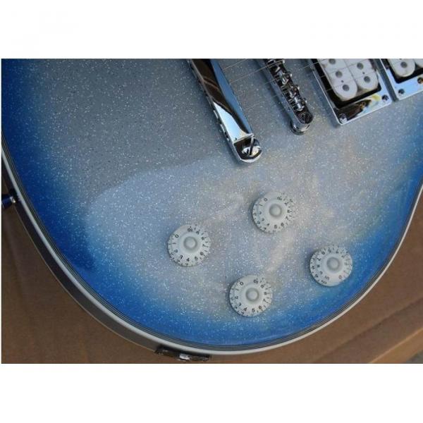 Custom Shop Robot White Blue LP Electric Guitar #2 image