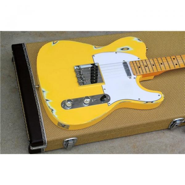 Custom Shop Relic Yellow Vintage Old Aged Telecaster Electric Guitar #1 image