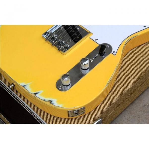 Custom Shop Relic Yellow Vintage Old Aged Telecaster Electric Guitar #3 image