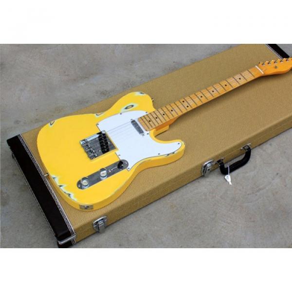 Custom Shop Relic Yellow Vintage Old Aged Telecaster Electric Guitar #5 image