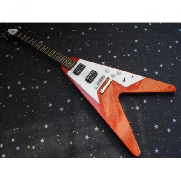 Custom Shop Red LP Flying V Electric Guitar #1 image