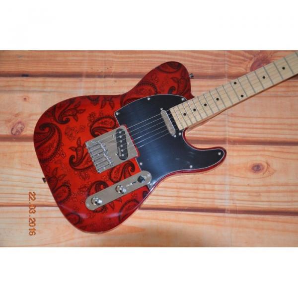 Custom Shop Red Reissue Paisley Telecaster Electric Guitar Floral #3 image