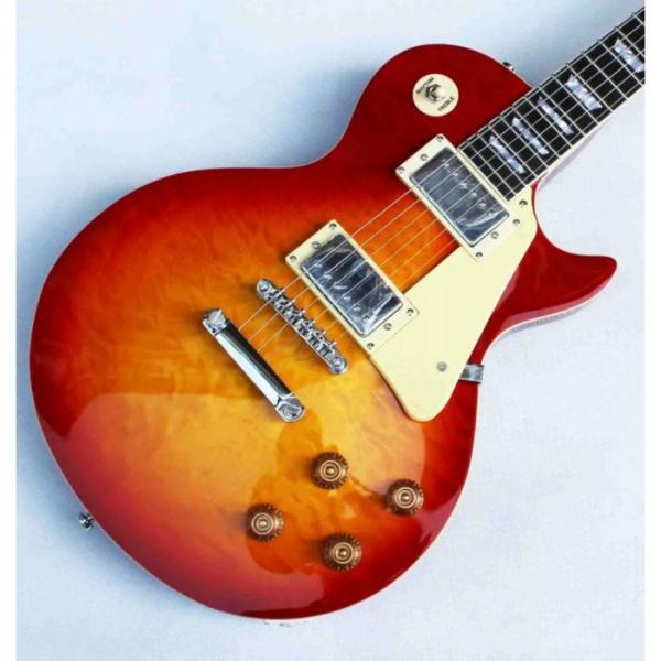 Custom Shop Quilted Maple Top Cherry Sunburst LP Electric Guitar #2 image