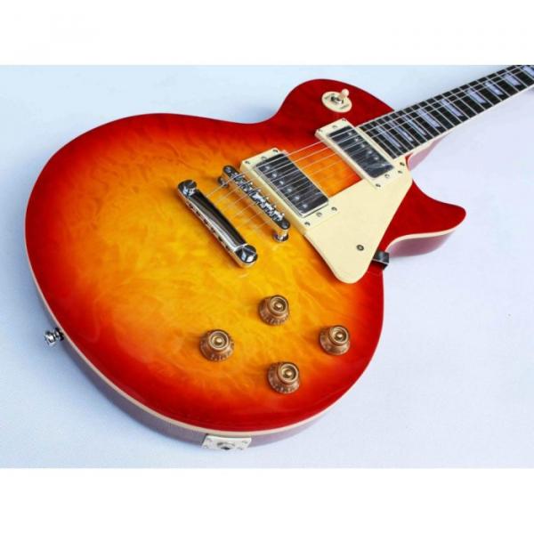 Custom Shop Quilted Maple Top Cherry Sunburst LP Electric Guitar #5 image