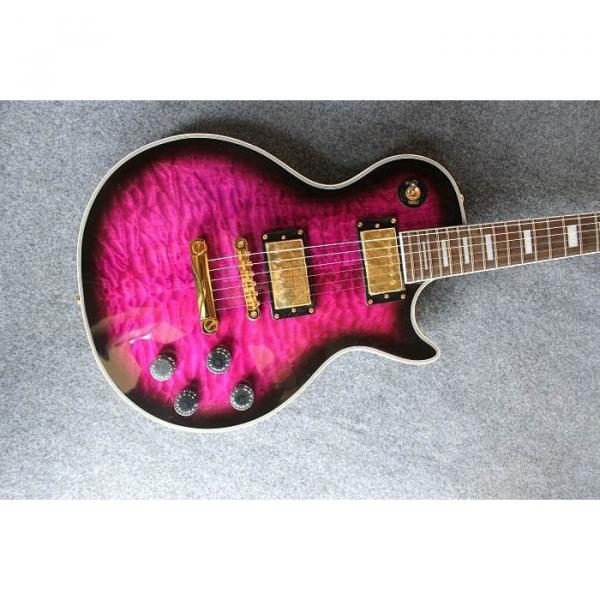Custom Shop Purple Flame Maple Top Electric Guitar #1 image