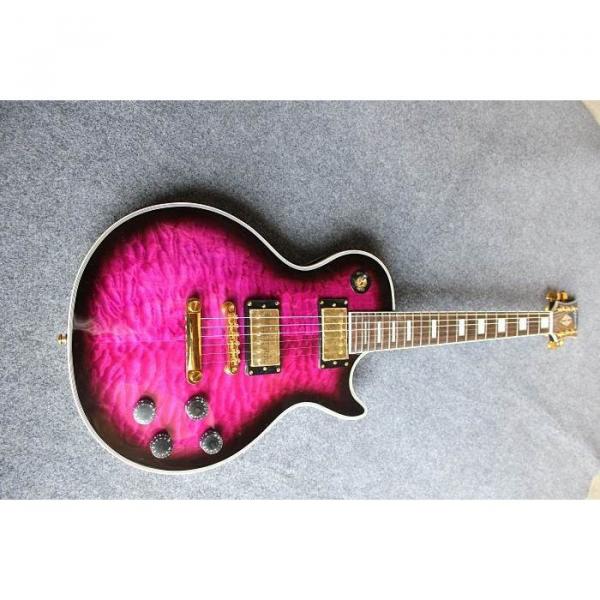 Custom Shop Purple Flame Maple Top Electric Guitar #3 image
