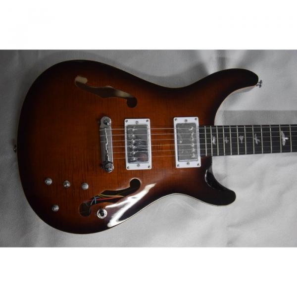 Custom Shop PRS SE Fhole Brown Flame Maple Top Electric Guitar #1 image