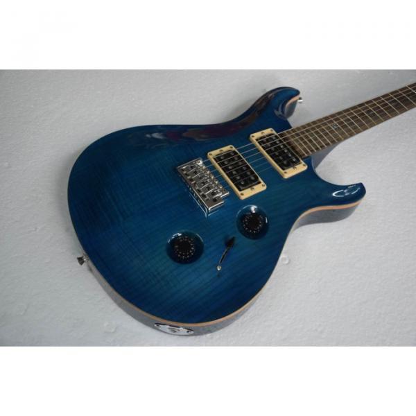 Custom Shop PRS Custom 24 Frets 10 Top Flame Whale Blue Electric Guitar #1 image