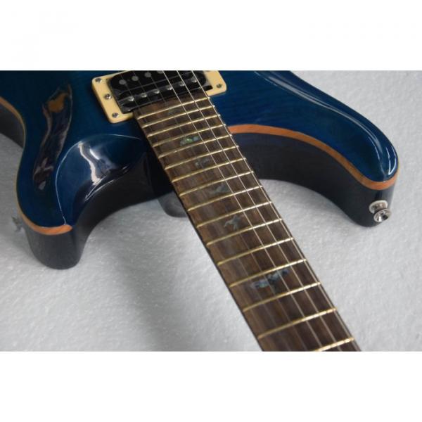 Custom Shop PRS Custom 24 Frets 10 Top Flame Whale Blue Electric Guitar #2 image