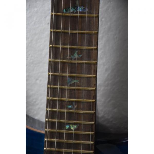 Custom Shop PRS Custom 24 Frets 10 Top Flame Whale Blue Electric Guitar #5 image