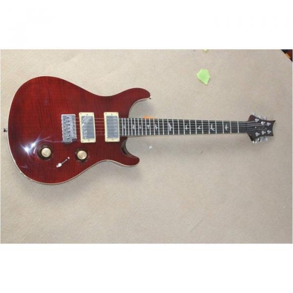 Custom Shop PRS Burgundy Flame Maple Top 24 Frets Electric Guitar #1 image