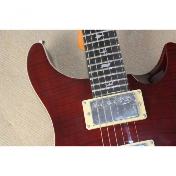Custom Shop PRS Burgundy Flame Maple Top 24 Frets Electric Guitar #5 image