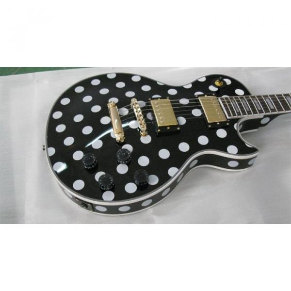 Custom Shop Polka Dots LP Black White Electric Guitar #1 image