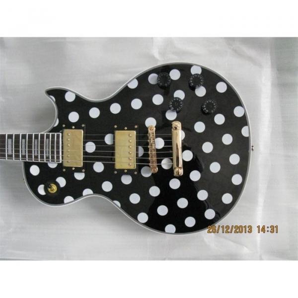 Custom Shop Polka Dots LP Black White Electric Guitar #2 image