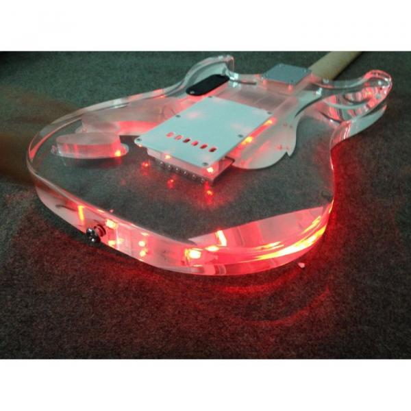Custom Shop Plexiglass Red Led Acrylic Stratocaster Electric Guitar #4 image