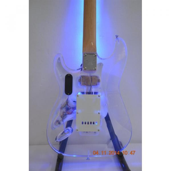 Custom Shop Plexiglass Blue Led Acrylic Stratocaster Electric Guitar #4 image