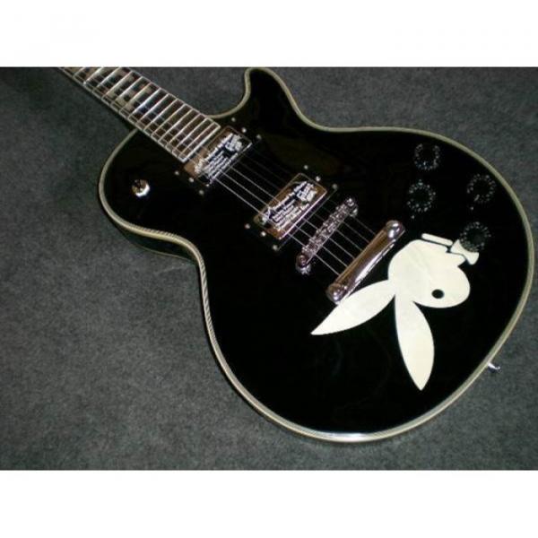 Custom Shop Playboy Inlay With Rabbit Print Black Electric Guitar #1 image