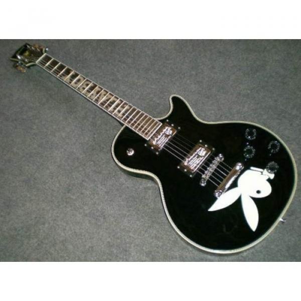 Custom Shop Playboy Inlay With Rabbit Print Black Electric Guitar #5 image