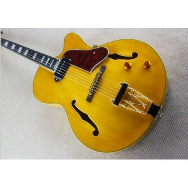 Custom Shop P90 L5 Transparent Yellow Paint Electric Guitar Spring vibrato #1 image