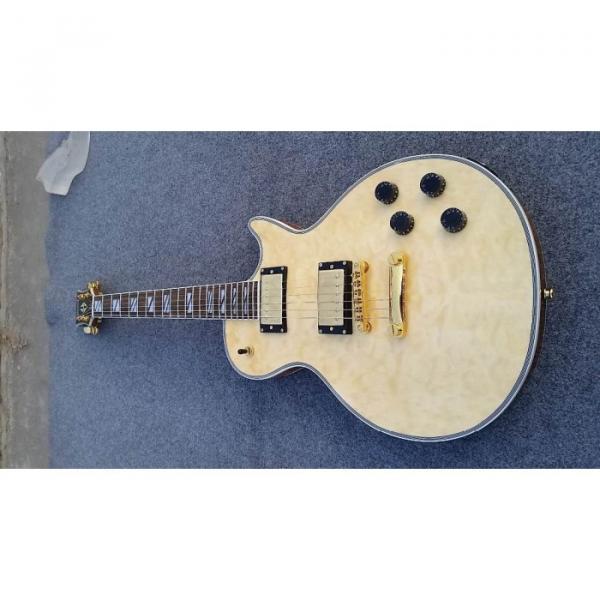Custom Shop Natural Cream Quilted Maple Top Electric Guitar #4 image