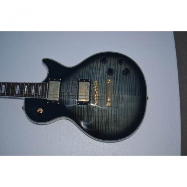 Custom Shop LP Tiger Maple Top Gray Black Electric Guitar #1 image