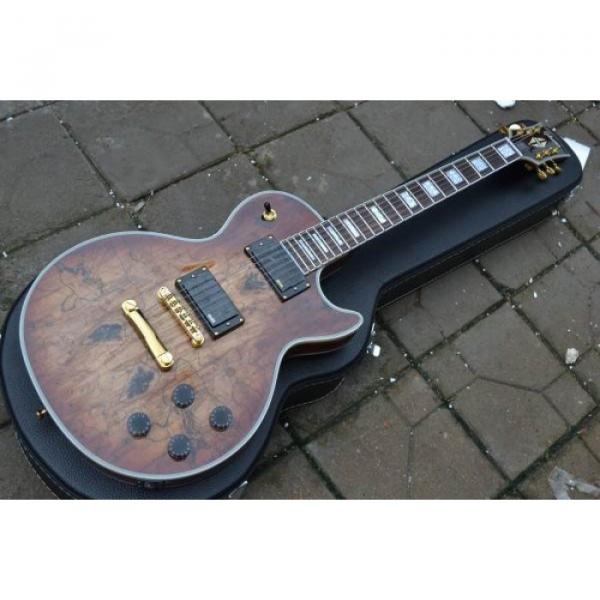 Custom Shop LP Spalted Maple Satin Dead Wood Electric Guitar #1 image