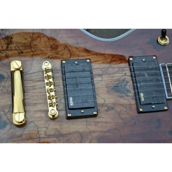 Custom Shop LP Spalted Maple Satin Dead Wood Electric Guitar #3 image