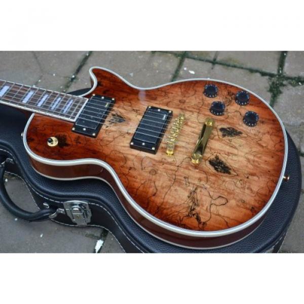 Custom Shop LP Spalted Maple Satin Dead Wood Electric Guitar #4 image
