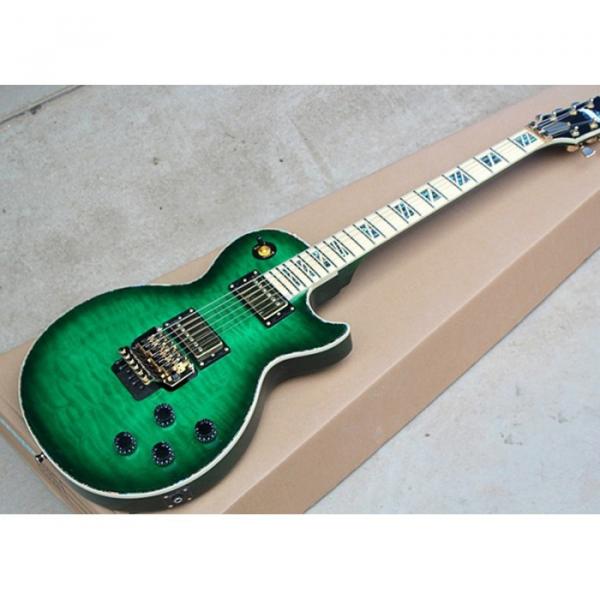 Custom Shop LP Quilted Maple Top Green Abalone Inlays Electric Guitar #1 image