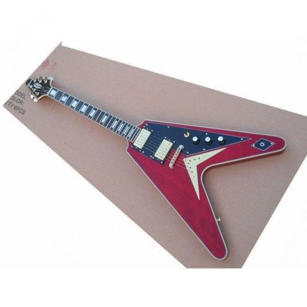 Custom shop LP Red Flying V Electric Guitar #1 image