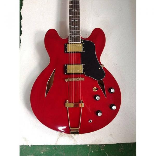 Custom Shop LP Dave Grohl Red DG335 Tailpiece Electric Guitar #1 image