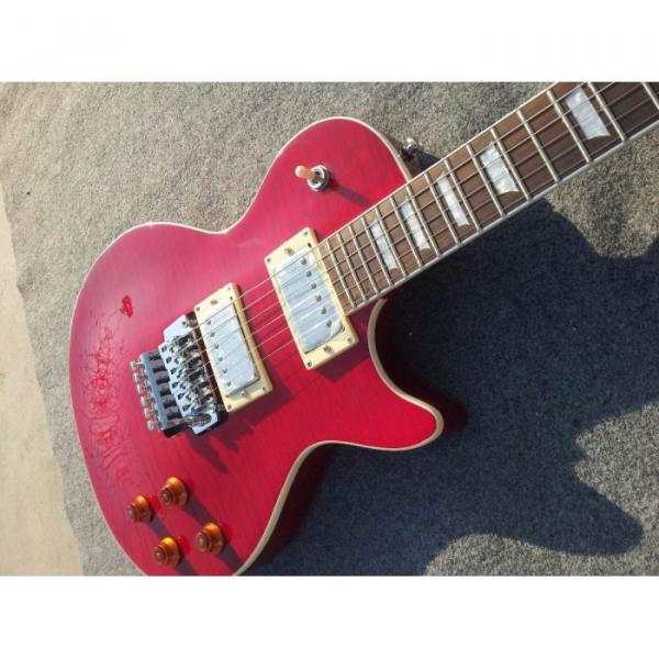 Custom Shop LP Floyd Vibrato Red Tiger Maple Top Electric Guitar #1 image