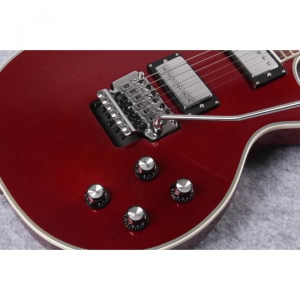 Custom Shop LP Floyd Rose Burgundy Red Wine Electric Guitar #4 image