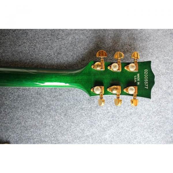 Custom Shop LP Flame Maple Top Green Electric Guitar #4 image