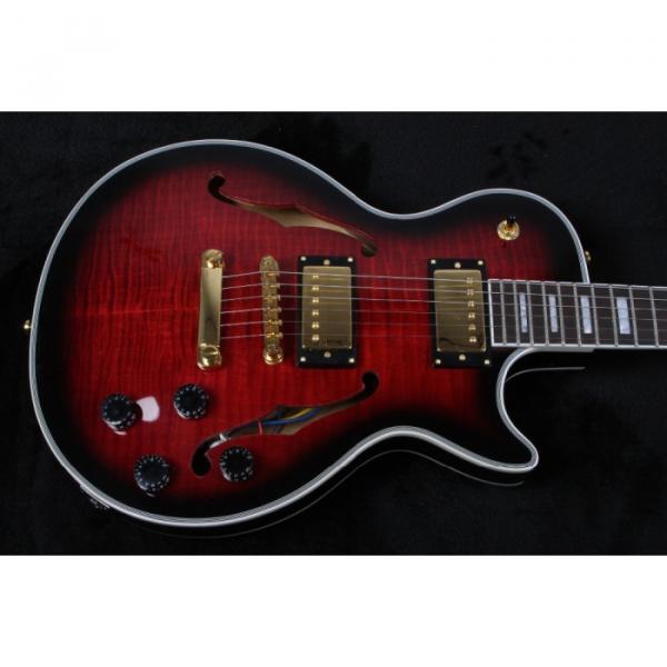 Custom Shop LP Fhole Black Burst Electric Guitar 4 Pcs Pickugard #3 image