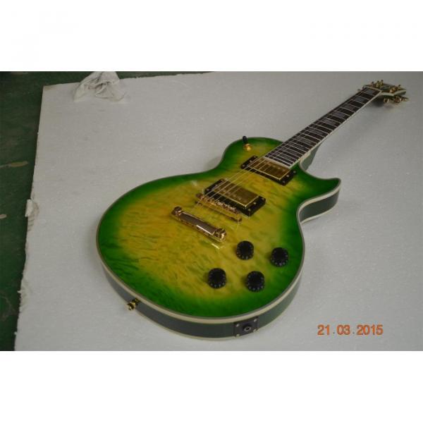 Custom Shop LP Apple Green Quilted Maple Top Standard Electric Guitar #5 image