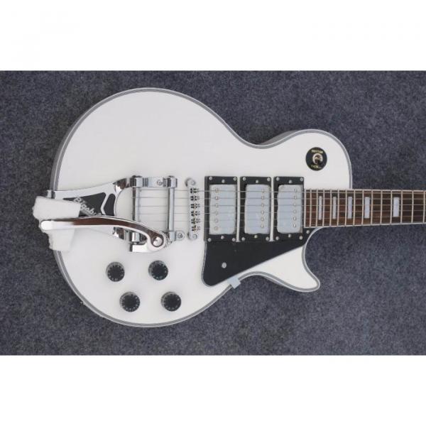 Custom Shop LP 3 Pickups White Bigsby Electric Guitar #1 image