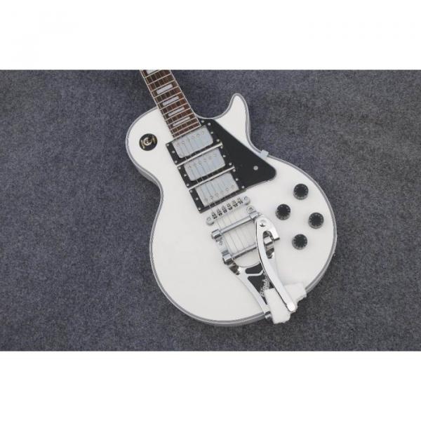 Custom Shop LP 3 Pickups White Bigsby Electric Guitar #3 image