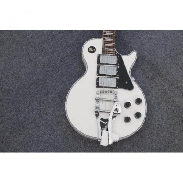 Custom Shop LP 3 Pickups White Bigsby Electric Guitar #5 image