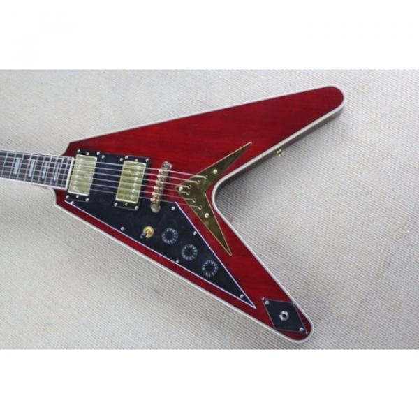 Custom Shop Left Handed Red  LP Flying V Electric Guitar #2 image