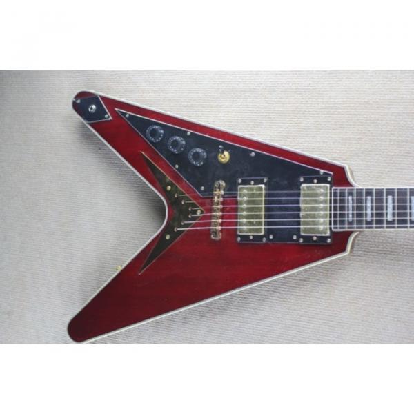Custom Shop Left Handed Red  LP Flying V Electric Guitar #5 image
