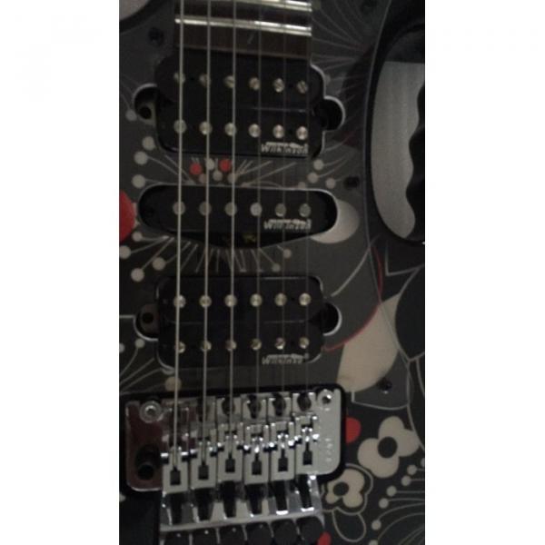 Custom Shop Left Handed Ibanez Jem7v Flower Electric Guitar #3 image