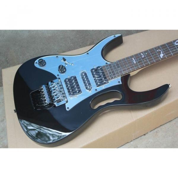 Custom Shop Left Handed Ibanez Jem7v Black Electric Guitar #1 image